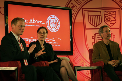 From left, Brian Wansink, Valerie Reyna and Thomas Gilovich examine the nature of decision making.