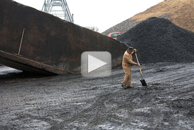 shoveling coal