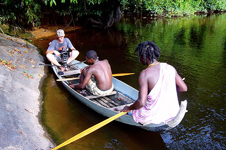 Ben Russell in a canoe