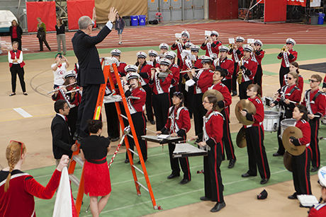 David Skorton conducts the Big Red Marching Band