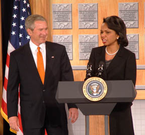 Condoleezza Rice introduces President George W. Bush Jan. 5