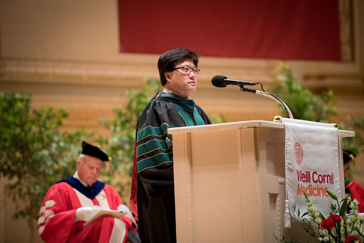 Augustine M.K. Choi at 2017 commencement