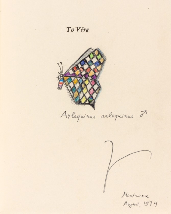Printing of book with inscription to Nabokov's wife