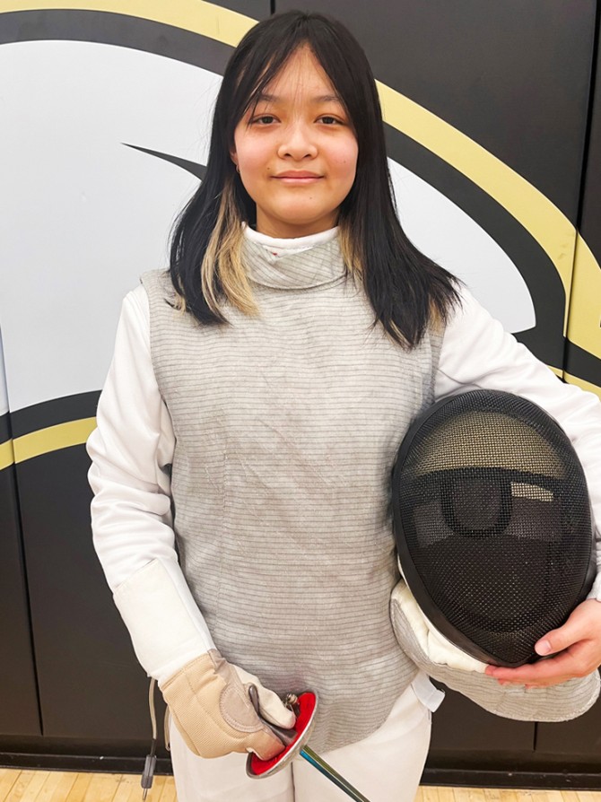 Yanna Mei '28 is co-captain of her high school fencing team in Brooklyn and plans to continue to fence at Cornell.