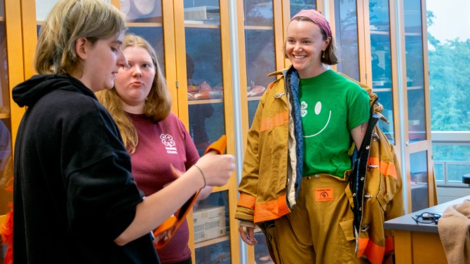 4-H students were able to try on fire turnout gear, and even participate in a fashion show. 
