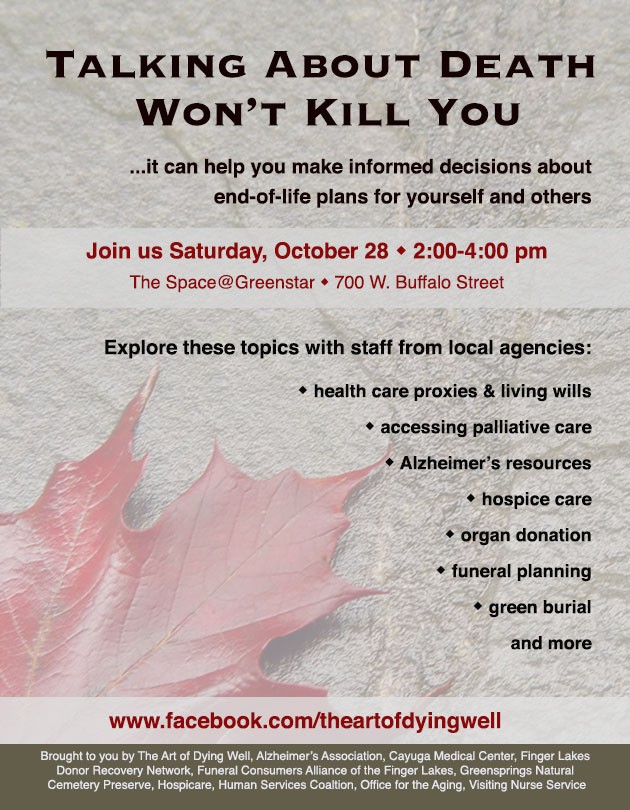 Talking about death won't kill you forum poster