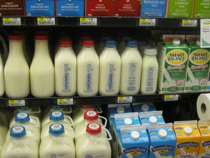 milk sold in supermarket 100 percent for the Northeast