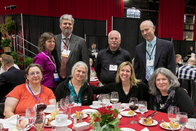 Staff members from Student and Campus Life and guests celebrate at the 63rd Service Recognition Dinner June 5.