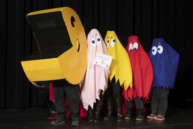 Winning first place for Most Original: "Pac Man and Ghosts," from Building Care.