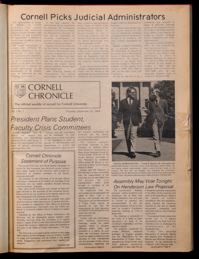 First Chronicle front page