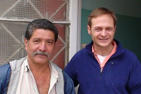 Wesley Sine, right, with a Colombian entrepreneur