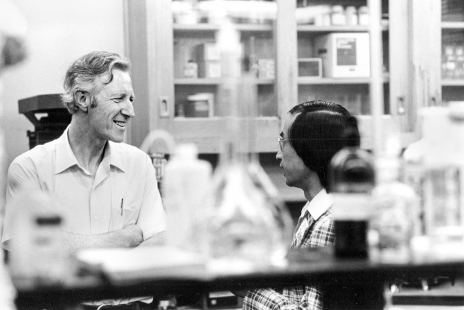 Frank Rhodes in lab