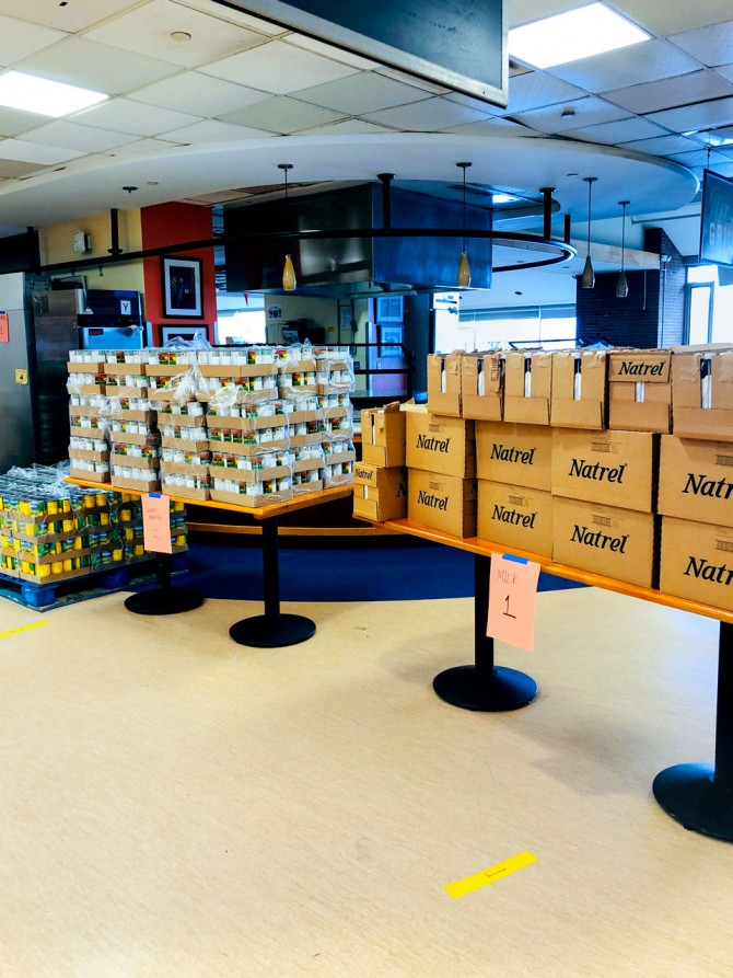 Boxes of food at Robert Purcell Marketplace Eatery