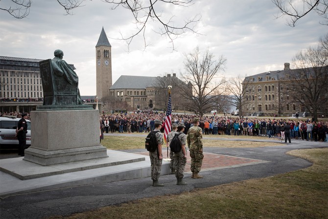Cornell community observes a moment of silence for President Elizabeth Garrett