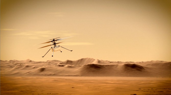 first helicopter on the red planet flies around Jezero crater