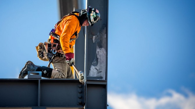 Worker on NCRE beam