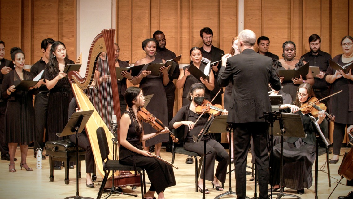  The New Muses Project Choir and Chamber Players performing Adolphus Hailstork's Songs of Innocence at the Kaufman Center in New York City. 