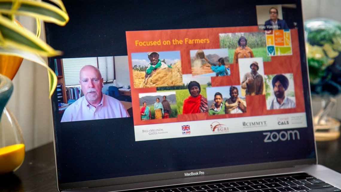 Ronnie Coffman speaks to a global audience June 25 at a "Take t to the Farmer" event