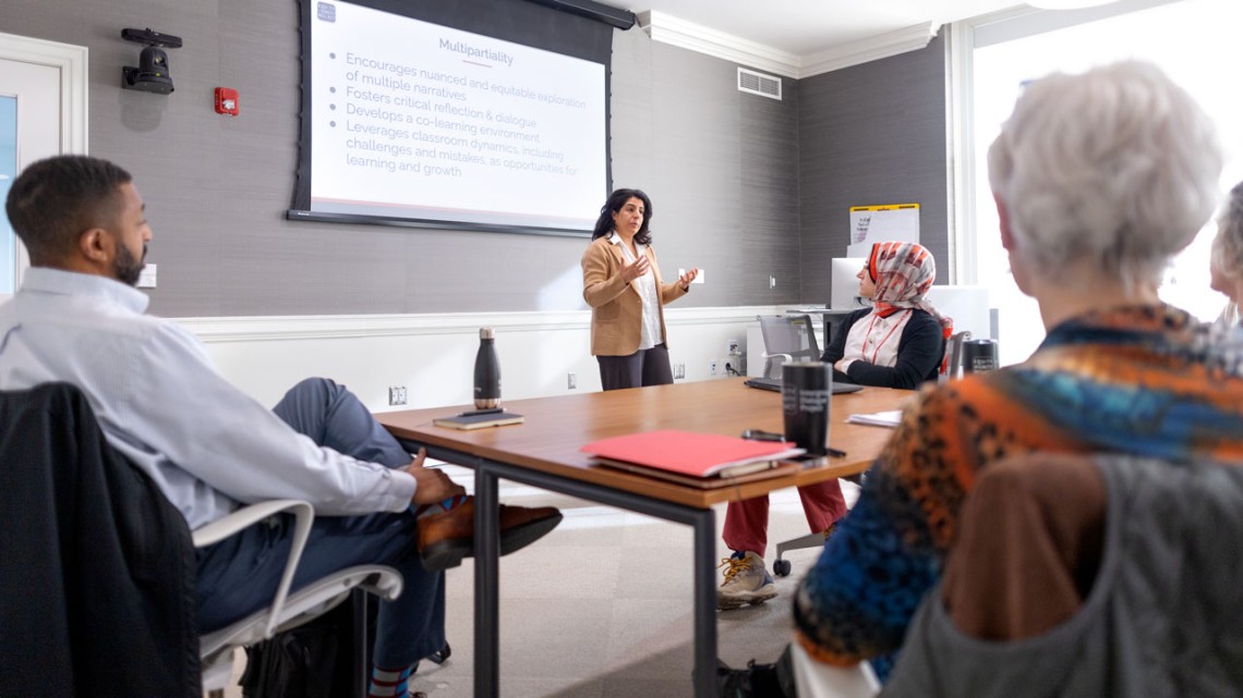 Cornell instructors participate in the Intergroup Dialogue Project's new class "Skills for Fostering Freedom of Expression in the Classroom," on March 14.