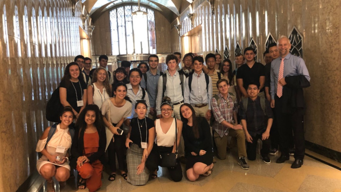Students in New York City for summer business course 