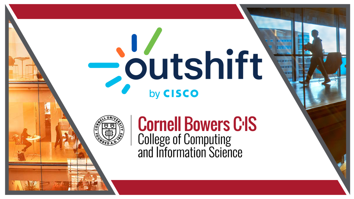 The logos for outshift by Cisco and Cornell Bowers CIS