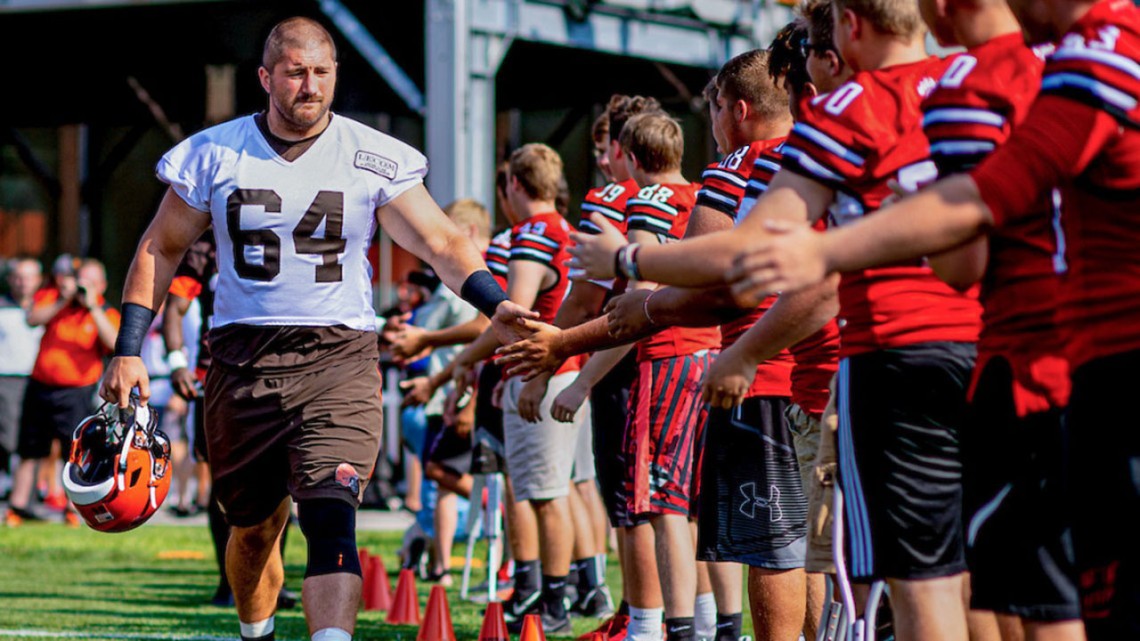 JC Tretter '13 at Cleveland Browns training tramp