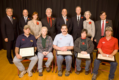 Recipients of the 2012 Bartels Award for Custodial Service Excellence