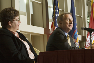 Provost Biddy Martin and Antonio Gotto Jr.