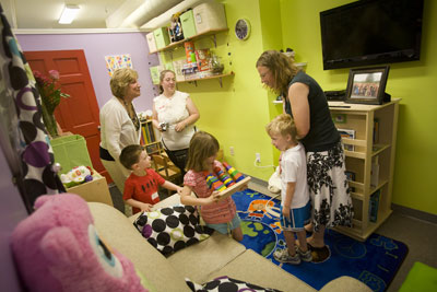 children enjoy a new bright space center