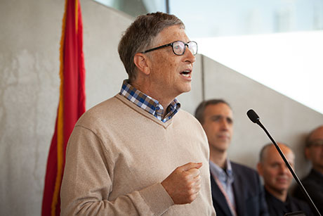 Bill Gates speaks at the dedication