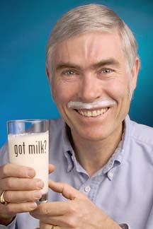 Paul Sherman with milk mustache