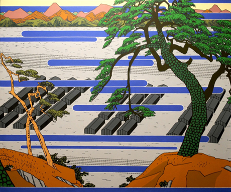 painting of internment camp