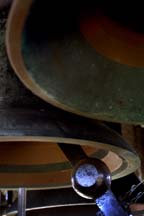 close-up of the bells