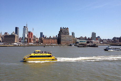 water taxi by lower Manhattan