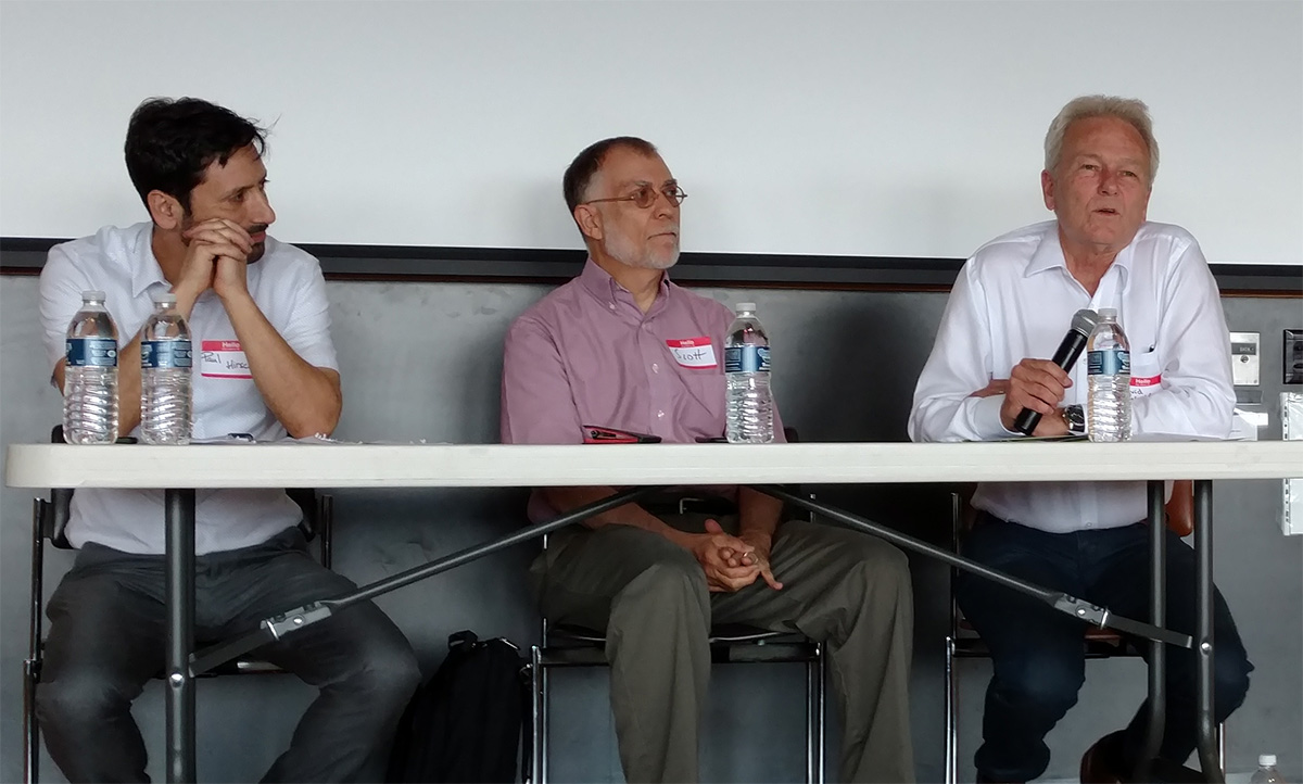 Paul Hirsch, Scott Peters and David Wolfe at ComSciCon