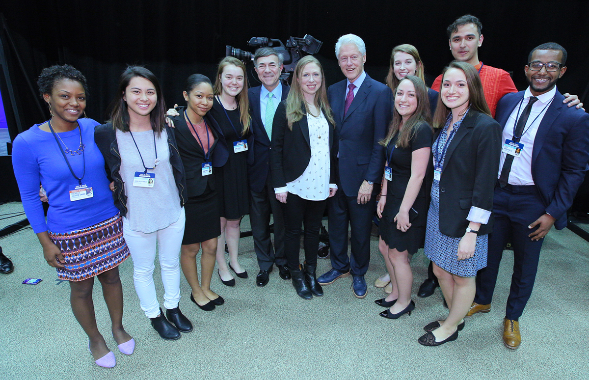 Clinton, Harrison and Cornell students