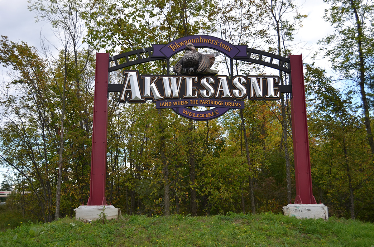 Welcome to Akwesasne sign