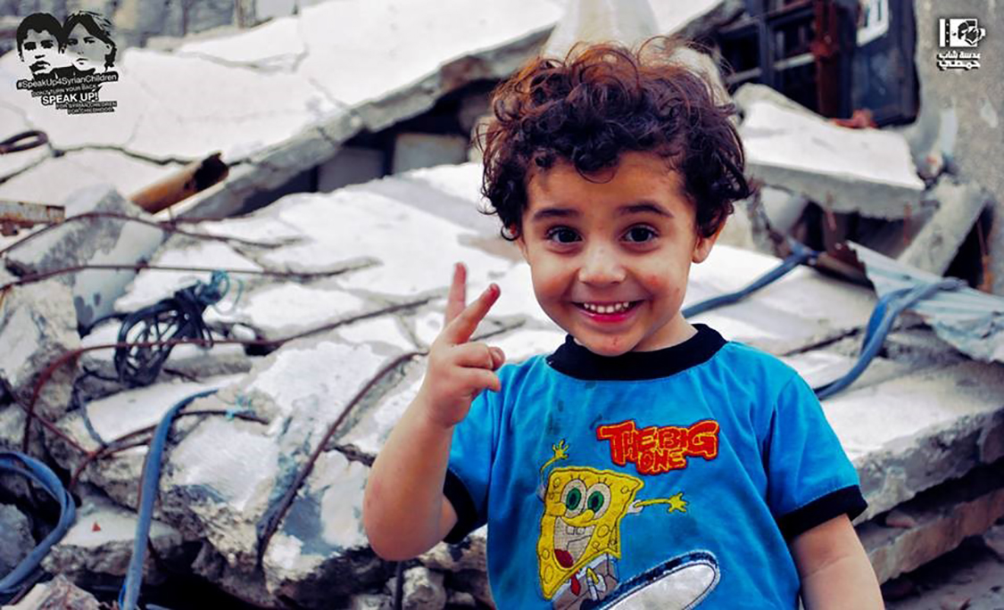 boy in Yarmouk refugee camp