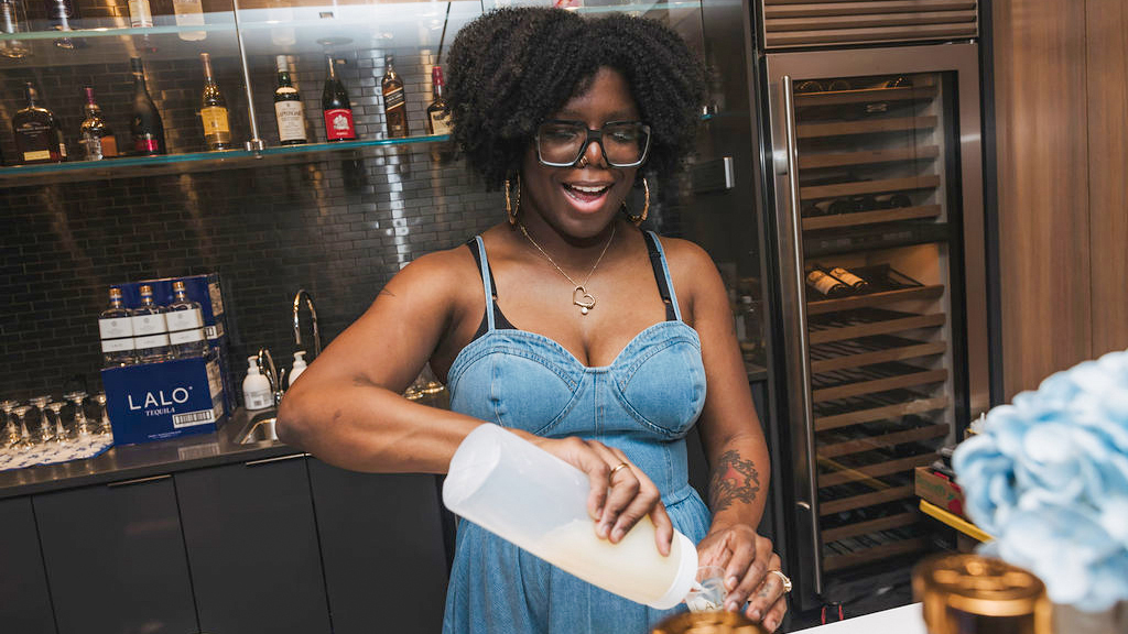 LP O’Brien, a beverage strategist and founder of LP Drinks, is pictured at the 2025 Black Women in Food Summit, held in Washington, D.C.