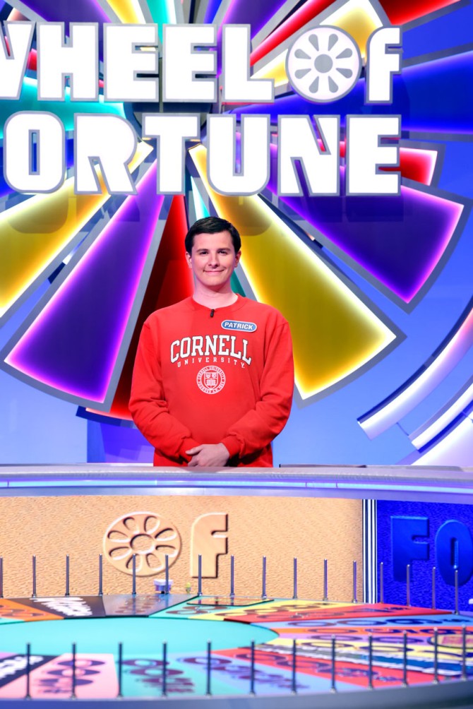 Patrick Mehler on the set of Wheel of Fortune.