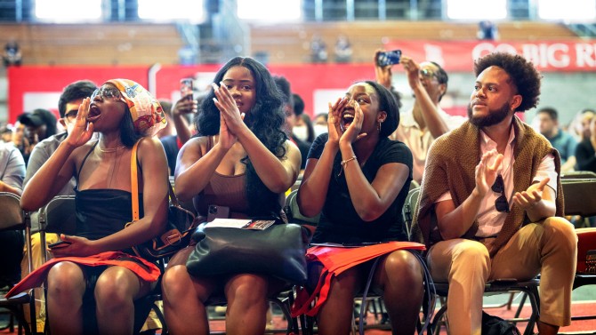 Students applaud during the Class of 2022 at Senior Convocation.