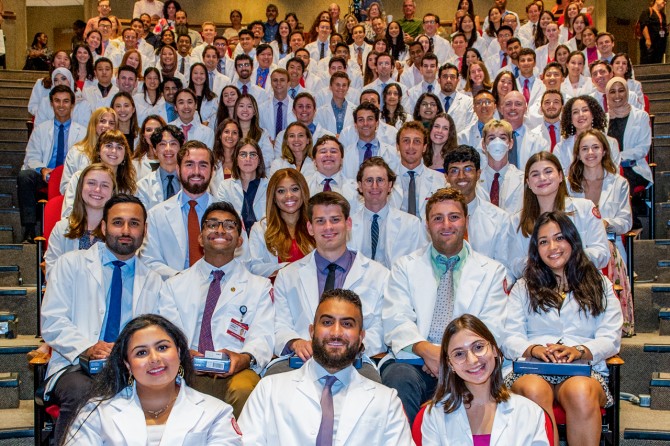 Students in the Class of 2027 received their short white coats during Weill Cornell Medical College's annual White Coat Ceremony on Aug. 15.