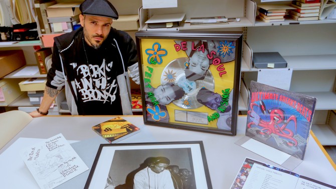 Ben Ortiz, collection specialist of the Cornell Hip Hop Collection.