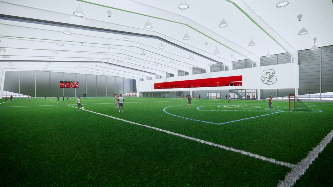 Meinig Fieldhouse will feature a 120-by-60-yard turf field, plus scoreboard, spectator area and storage spaces. The fieldhouse will enable year-round competition, training and skills development for varsity and recreational student-athletes alike.