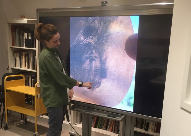 History of art major Riley Henderson ’18, a participant in the WIRE Project at Cornell