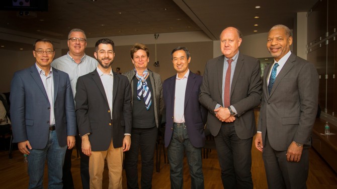 From left: Chris Xu, Joseph Fetcho, Edward Boyden, Catherine Dulac, Stephen Mong, Thomas Jessell