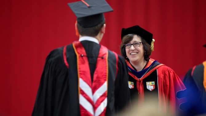 Pollack at December commencement