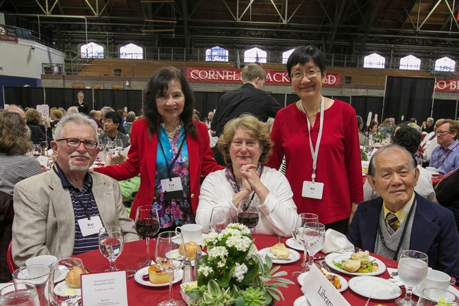 Staff members from Cornell University Library and guests celebrate at the 63rd Service Recognition Dinner June 5.