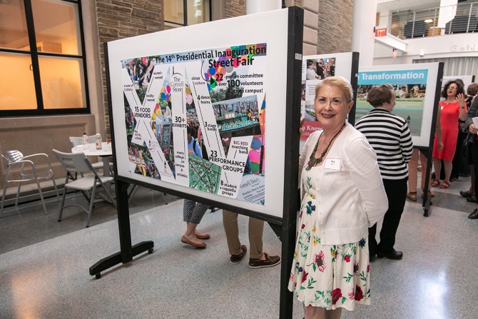 Pat Wynn, director of auxiliary services, recalls the challenges and joys of the Street Fair at President Martha E. Pollack’s inauguration last year.  