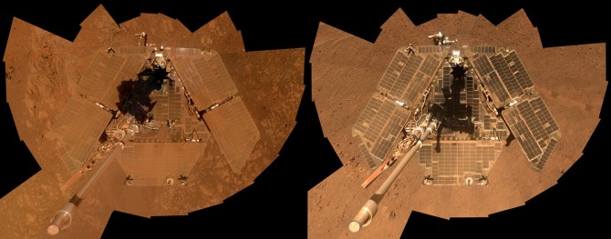 Dust covers Opportunity